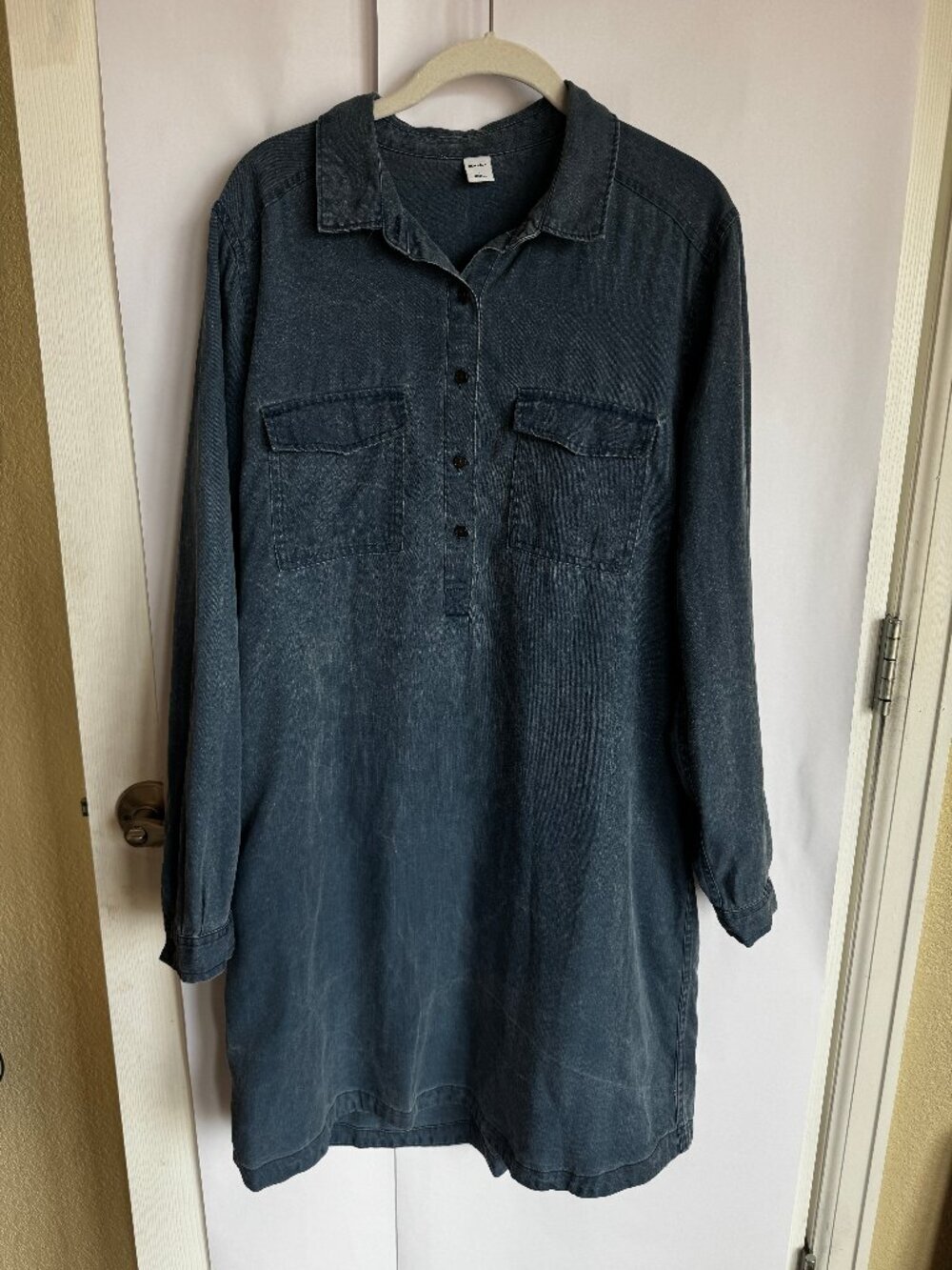 Denim Button Down Shirt Dress WOMEN'S LARGE